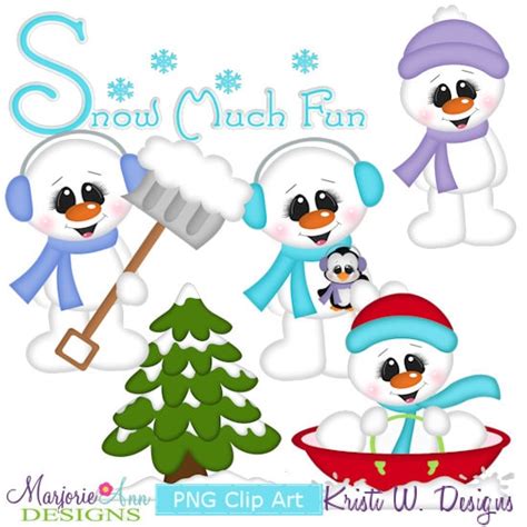 Snow Much Fun Snowmen Clipart Instant Download Digital Etsy