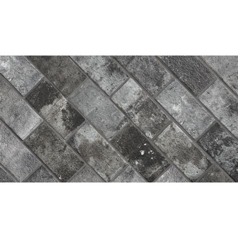 Bodenfliese Bretagne Feinsteinzeug Charcoal Glasiert 13 Cm X 25 Cm