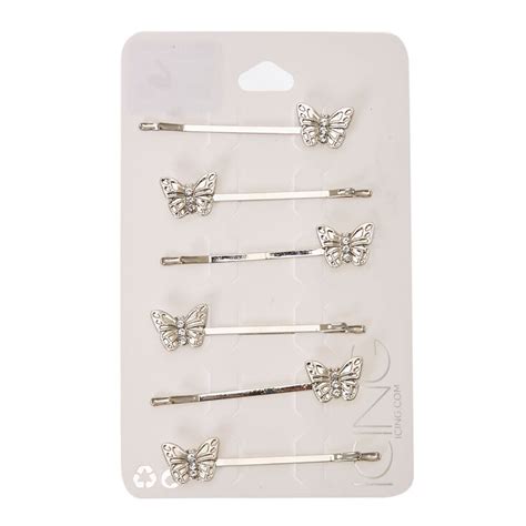 Silver Butterfly Hair Clips Claires Us