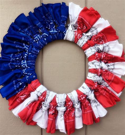 Red White And Blue Bandana Wreath Cooking Mamas