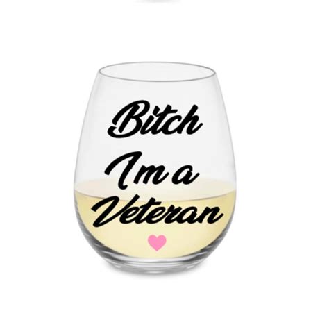 Veteran Wine Glass Veteran Glass Veteran T Army Wine Etsy