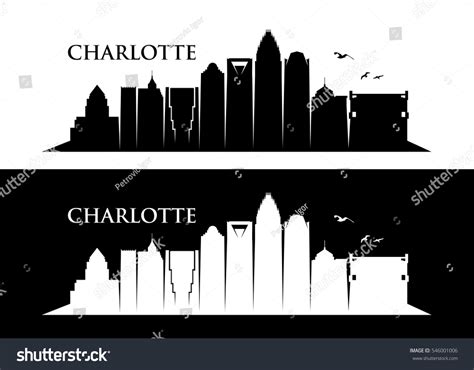 Charlotte Skyline North Carolina Vector Illustration Stock Vector