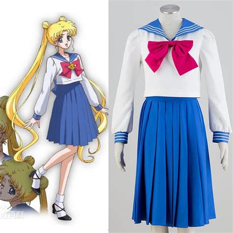 Anime Sailor Moon Costume Sailor Moon Iconic Blue Uniform Dress Anime