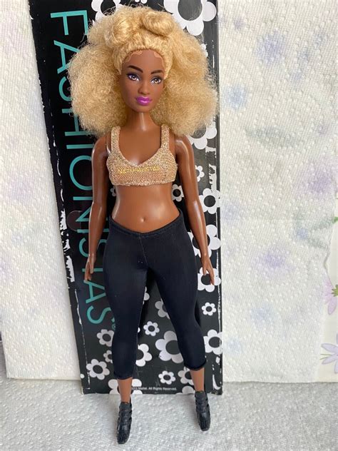 Curvy Aa Barbie Doll Fashionistas Blonde Hair W Buns Ooak Ebay
