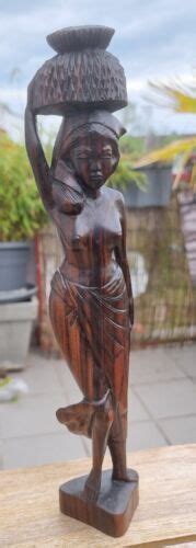 wunderschöne frau figur bali aus ebenholz geschnitzt 32 cm ebay