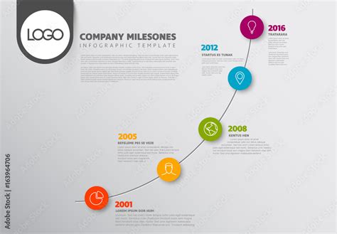 Upward Curve Timeline Infographic Layout Stock Template Adobe Stock