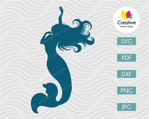 Mermaid SVG #2 Cut File Image | Creative Vector Studio