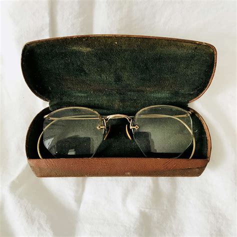 antique eyeglasses gold wire rim 10 12k gold filled rims collectible display farmhouse office