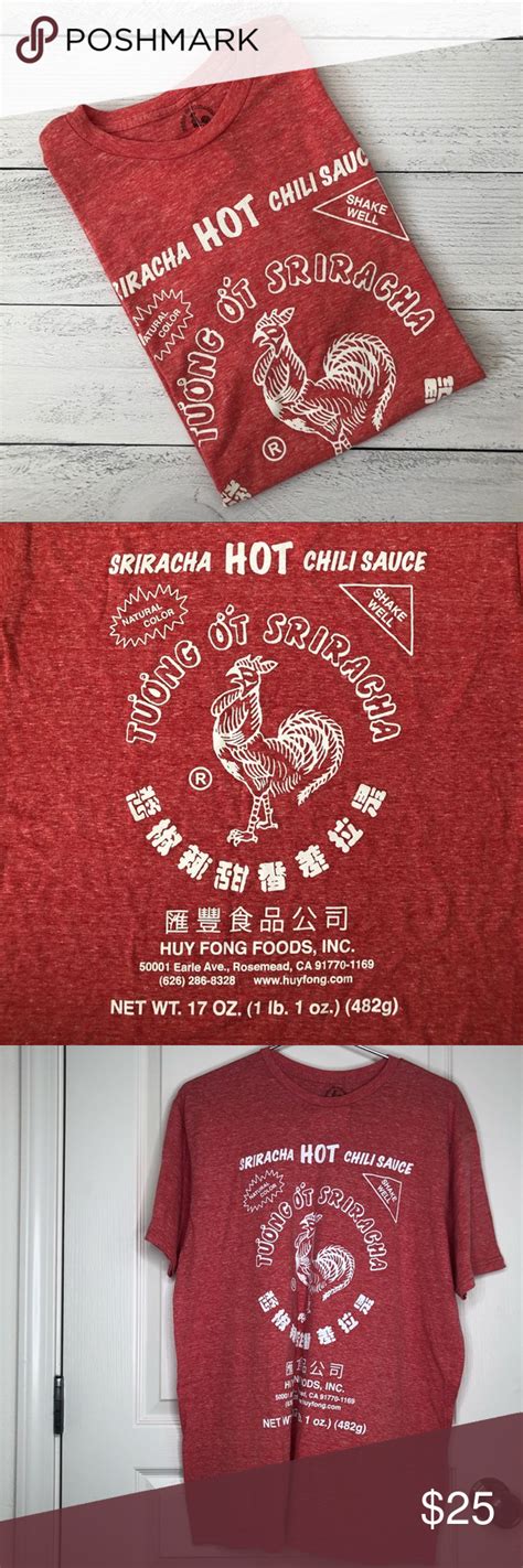 UO Sriracha Hot Chili Sauce Graphic Tee Ash Red Sriracha Hot Chili