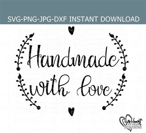 Handmade With Love Svg Png  Dxf Handmade Stamp Design Etsy