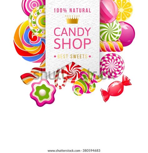 Paper Candy Shop Label Type Design Stock Vector Royalty Free 380594683