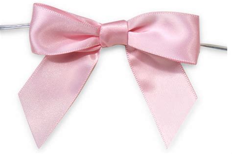 Mini Satin Bows With Twist Ties Mm Pk Baby Pink