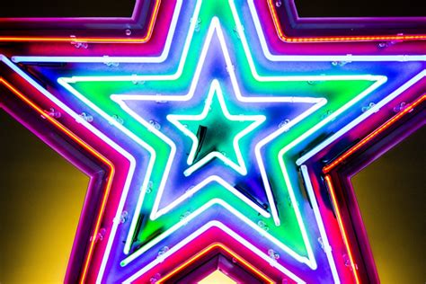 Neon Mulitcoloured Star - Kemp London - Bespoke neon signs and prop hire.