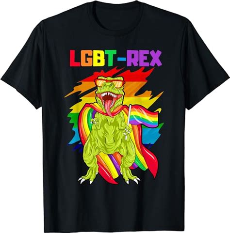 Gay Dinosaur Gift Lgbt Rex Funny Rainbow Pride Flag Parade T Shirt