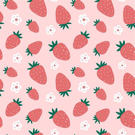 Cute Strawberry Seamless Pattern 3136876 Vector Art At Vecteezy