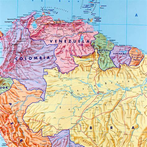 Nástenné Mapy Nástenná Mapa Amerika Južná Politická 124x97cm Lamino