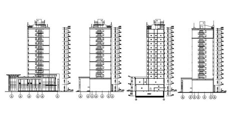 Apartment Building Cross Section Drawing Dwg Cadbull