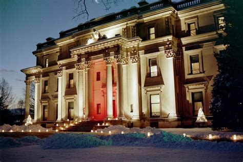 The Beautiful Vanderbilt Mansion In Winter Located In The