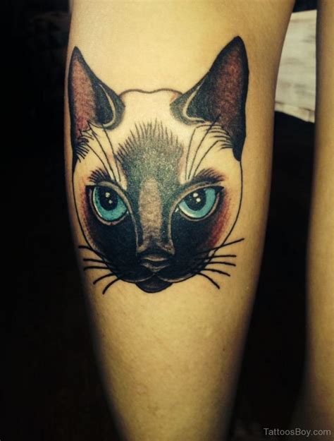 Cat Face Tattoo On Leg Tattoo Designs Tattoo Pictures
