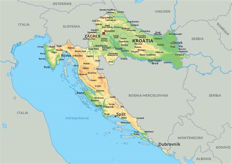 Her finner du et kart over kroatia. Kart Kroatia: Se bl.a. beliggenhet for byene Split ...
