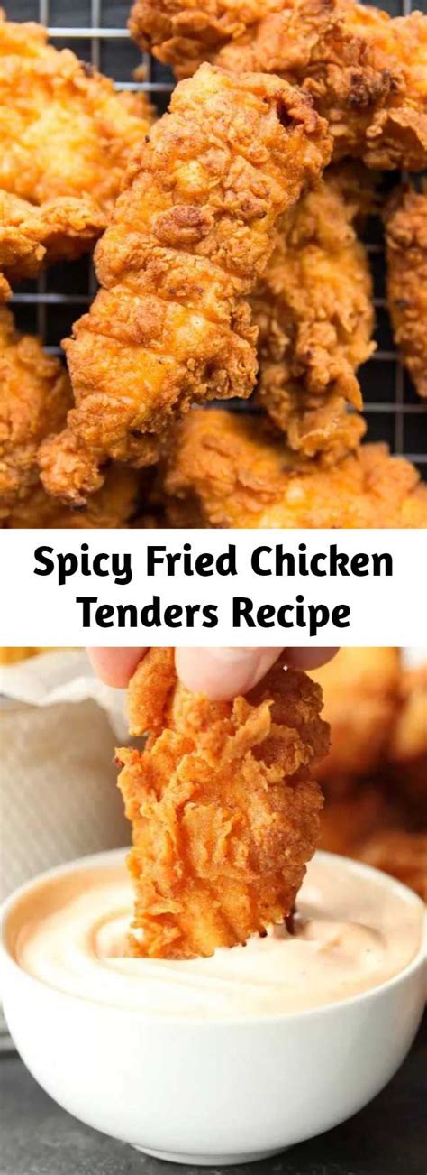 Great finger food at parties. Spicy Fried Chicken Tenders Recipe - Mom Secret Ingrediets