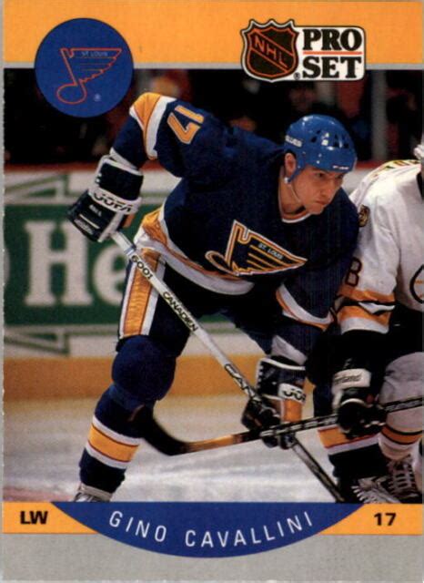 1990 91 Pro Set Hockey Gino Cavallini Card 261 St Louis Blues Mtmt