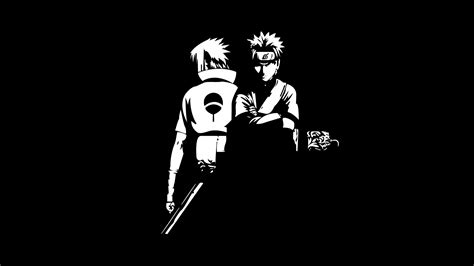 Black And White Wallpaper Of Naruto Uzumaki Sasuke Uchiha 2k Naruto