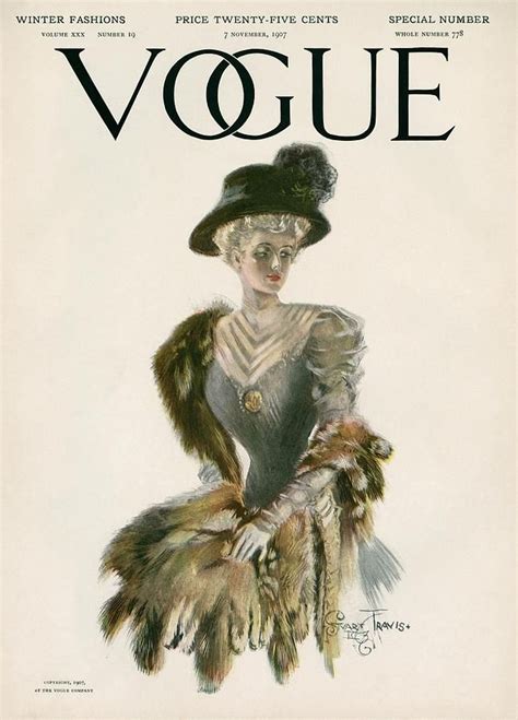 A Vintage Vogue Magazine Cover Of A Woman By Stuart Travis Vogue