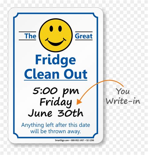 Kitchen Signs Fridge Clean Out Sign Template Hd Png Download