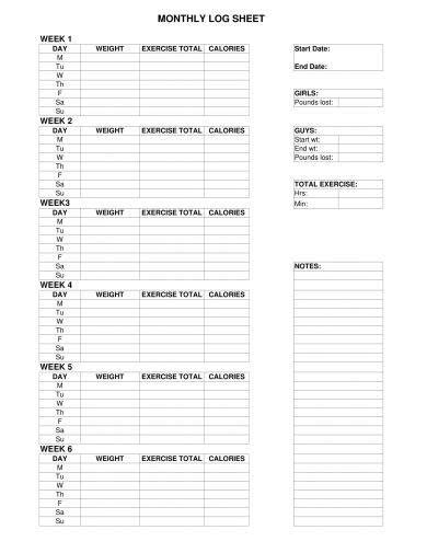 14+ Printable Workout Log Examples - PDF | Examples