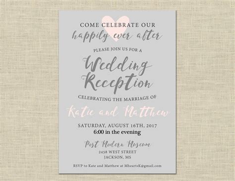 Do your best to stick to. Printable Wedding Reception Invitation Celebration After
