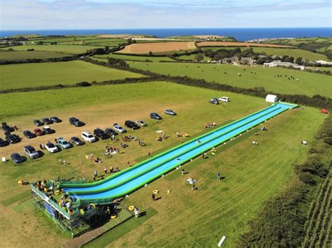 Giant Slip And Slide Attractions In St Columb Major Cornwall Holidays