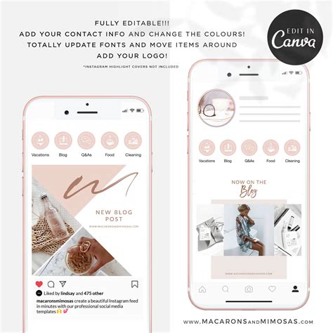 Bailey Instagram Post Templates • Macarons And Mimosas