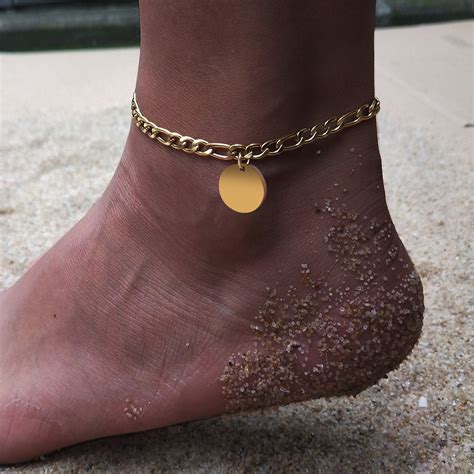 Stainless Steel Round Anklets Fashion Cuban Chain Accessory Summer