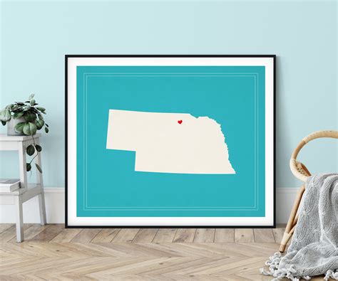 Custom Nebraska State Art Customized State Map Art Personalized T
