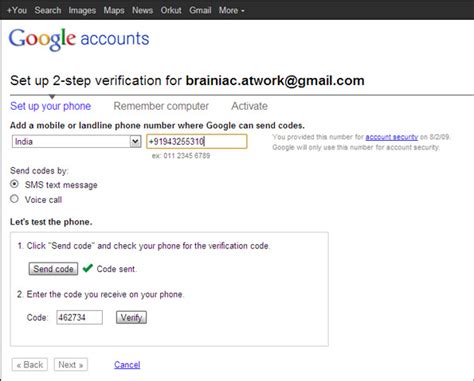 Secure Gmail Using 2 Way Authentication Mode Hosting Facts