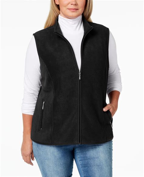 Karen Scott Plus Size Zip Front Fleece Vest Created For Macys In