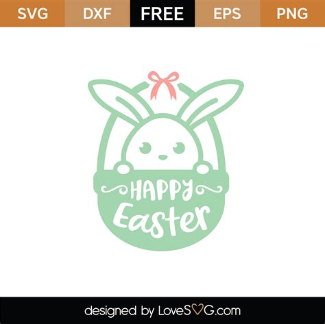Download Free Happy Easter Basket SVG Cut File | Lovesvg.com