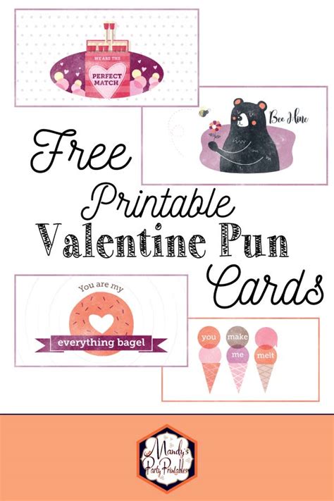 Free Printable Valentine Pun Cards Mandys Party Printables
