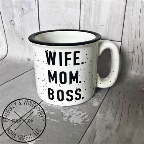 Wife Mug Mom Mug Boss Mug Wife Mom Boss Mug Stoneware Mug Coffee Mug Cute Mug