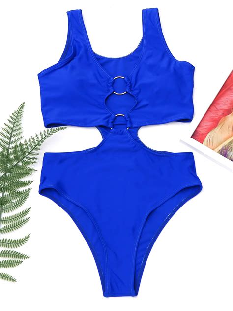 Ring Linked High Cut One Piece Swimsuit Agalner