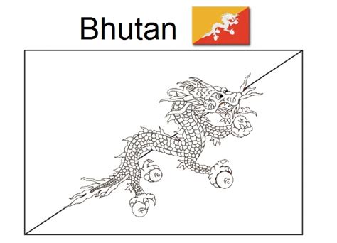Geography Blog Bhutan Flag Coloring Page