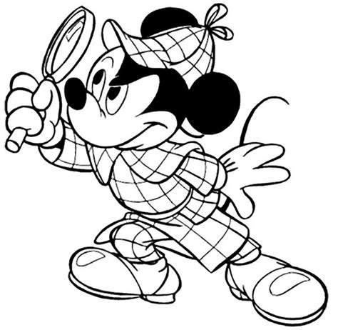 The great mouse detective is a 1986 animated feature produced by walt disney feature animation. Mickey Mouse Detective Coloring Page | Coloring ...