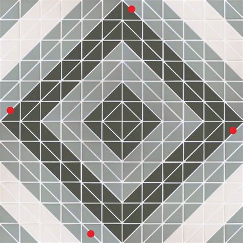 Chino Hill Twist Square 2 Triangle Geometric Mosaic Floor Tiles Ant