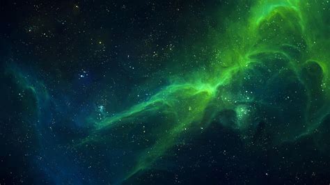 Beautiful Green Space Nebula Stars Hd Green Wallpapers Hd Wallpapers