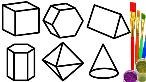 3d Shapes Coloring Pages For Kids