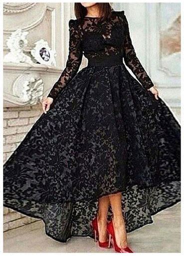 Black Long Sleeves Lace Appliques Prom Dresses · Dressydances · Online