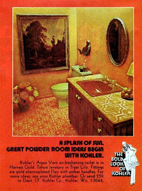 4 Retro 70s Powder Rooms With Power Color Click Americana
