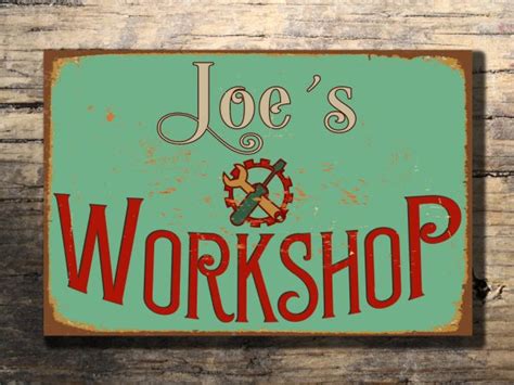 Workshop Signs Personalized Workshop Sign Classic Metal Signs
