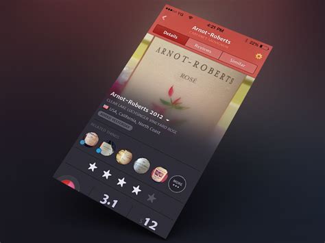 Explore wine ratings by country. Wine iPhone App - rosé details by Yummygum | Dribbble ...